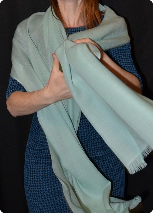 Medium size Pumori shawl in sea-foam