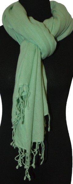 Empar is wearing a full size Sagarmatha shawl  in Light Jade Green, SFT-226